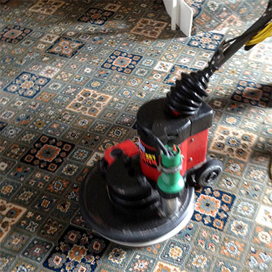 carpet cleaning in Dorset using one of our rotary bonnet carpet cleaners